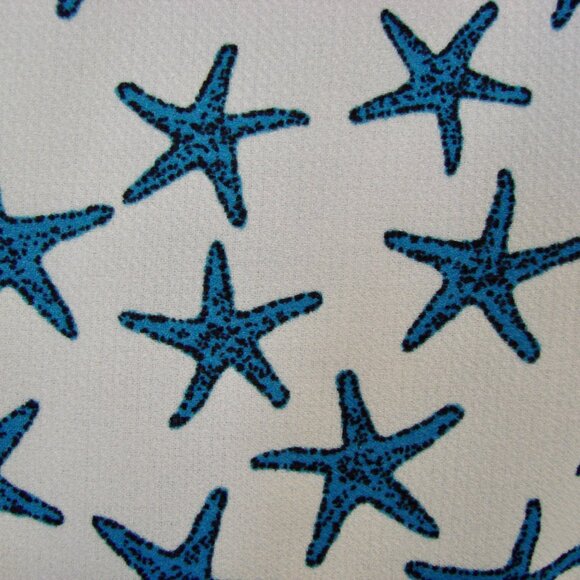 Shift Midi Dress Blue White Summer Starfish Sleeveless A-Line Office Nine West 4 - Picture 14 of 14